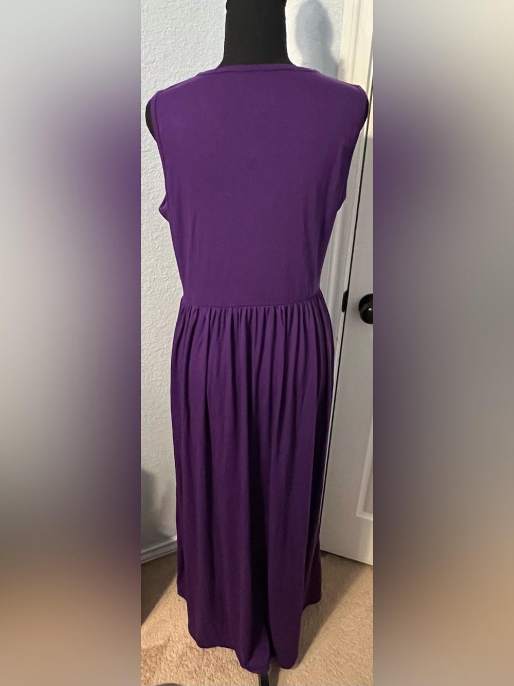 Deep Purple Maxi Dress Surplice Top and Bottom Split NWT - Picture 5 of 6